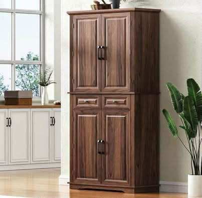New Assembled Tall Kitchen Storage Pantry w/ Door Storage Organizers & Drawers