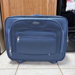 Samsonite Blue Softside Rolling Underseat Suitcase with Patterned Interior