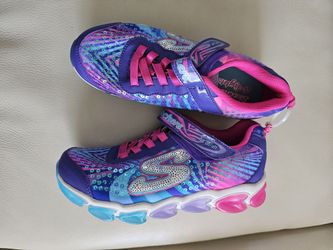 Sketchers Kids Vibrant Purple And Pink Sneakers