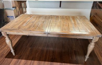 Rustic Style Wood Dining Table with 2 Extensions
