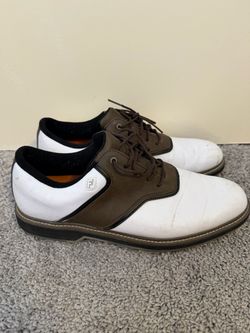 FootJoy Golf Shoes White Brown Saddle