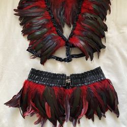 Be Wicked Feather Skirt & Top Set