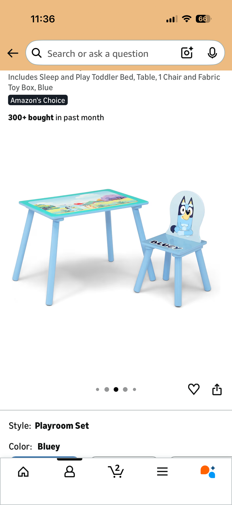 Toddler Bluey Playroom Desk Set