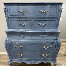 Custom Solid Wood Vintage French Provincial Dresser + 2 Nightstands