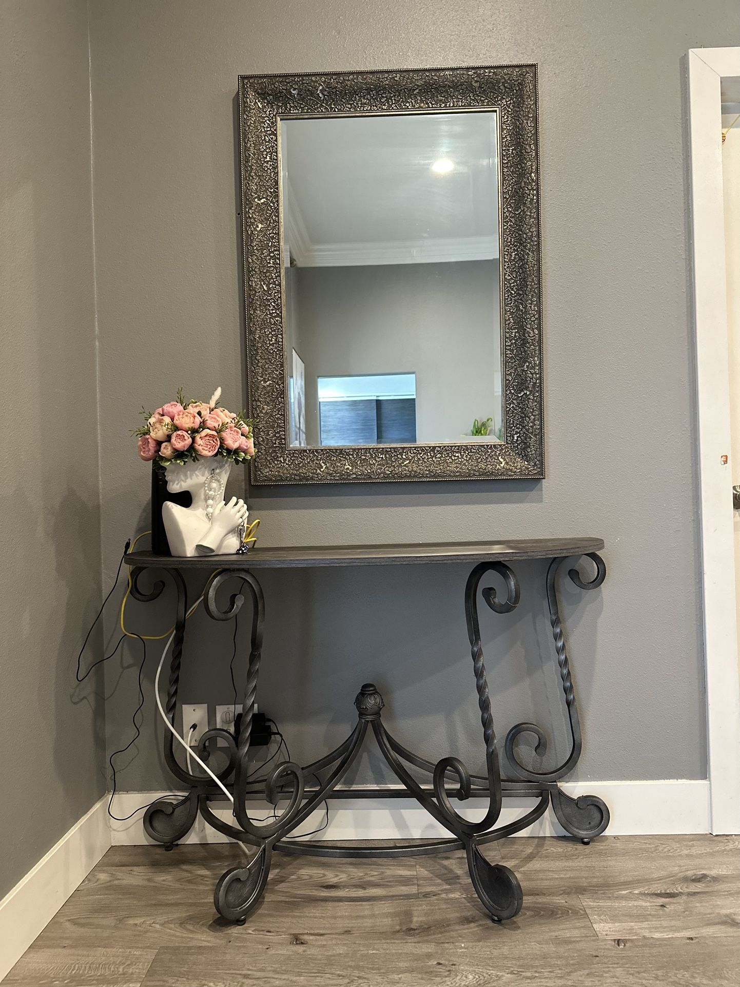 console table with mirror