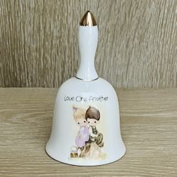 1984 Vintage Orig. Label Enesco Precious Moments Love One Another Porcelain Bell