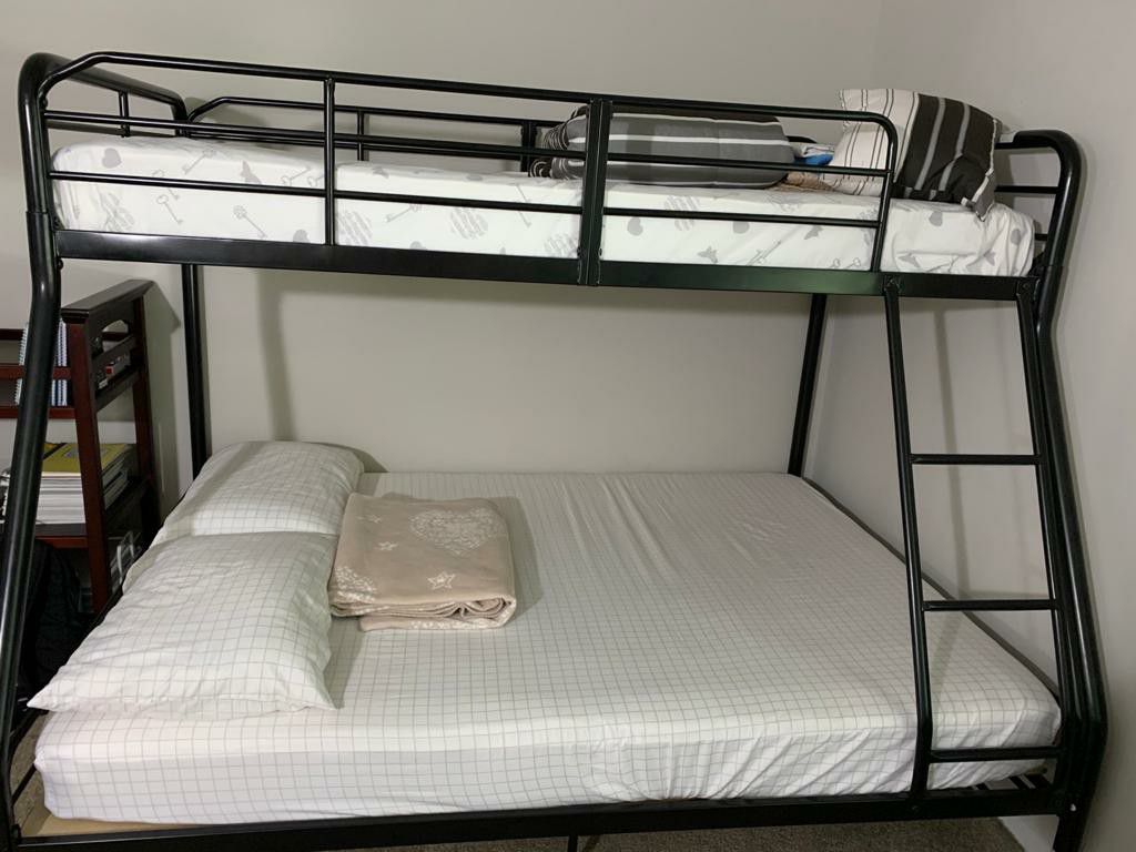 Metal bunk with bed