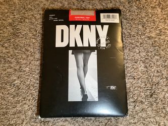 DKNY control top silky sheer pantyhose, color pebble, size: Tall