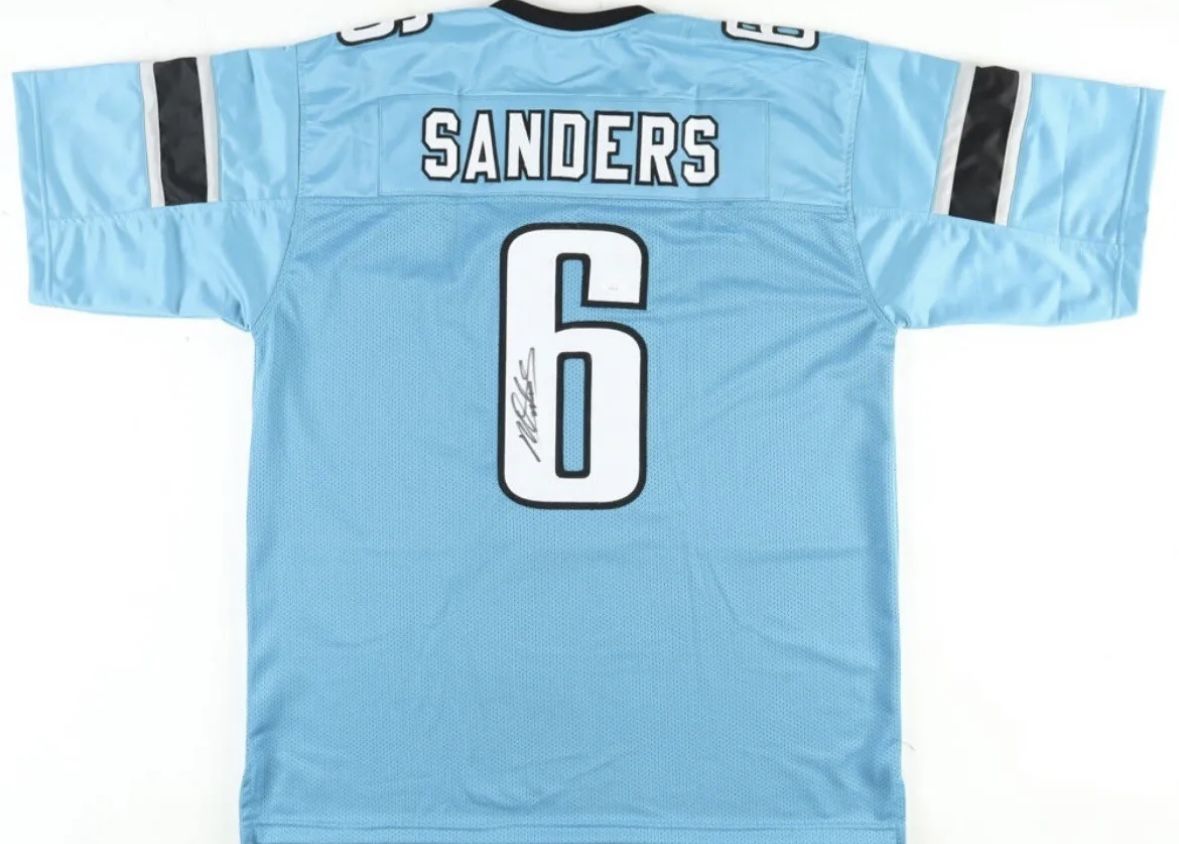 MILES SANDERS Signed Carolina Panthers Custom Jersey JSA COA