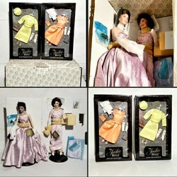  Vintage Jacqueline Kennedy Porcelain Doll 2 dolls 15" and 2 extra dress  new 