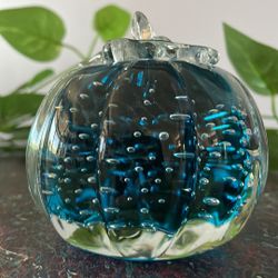 Murano Art Glass Vintage Handblown Controlled Bubbles Pumpkin !