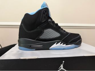 Air Jordan 5 Black University Blue Sneakers