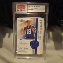 Payton Manning Event Worn Jersey Score Mint Card 