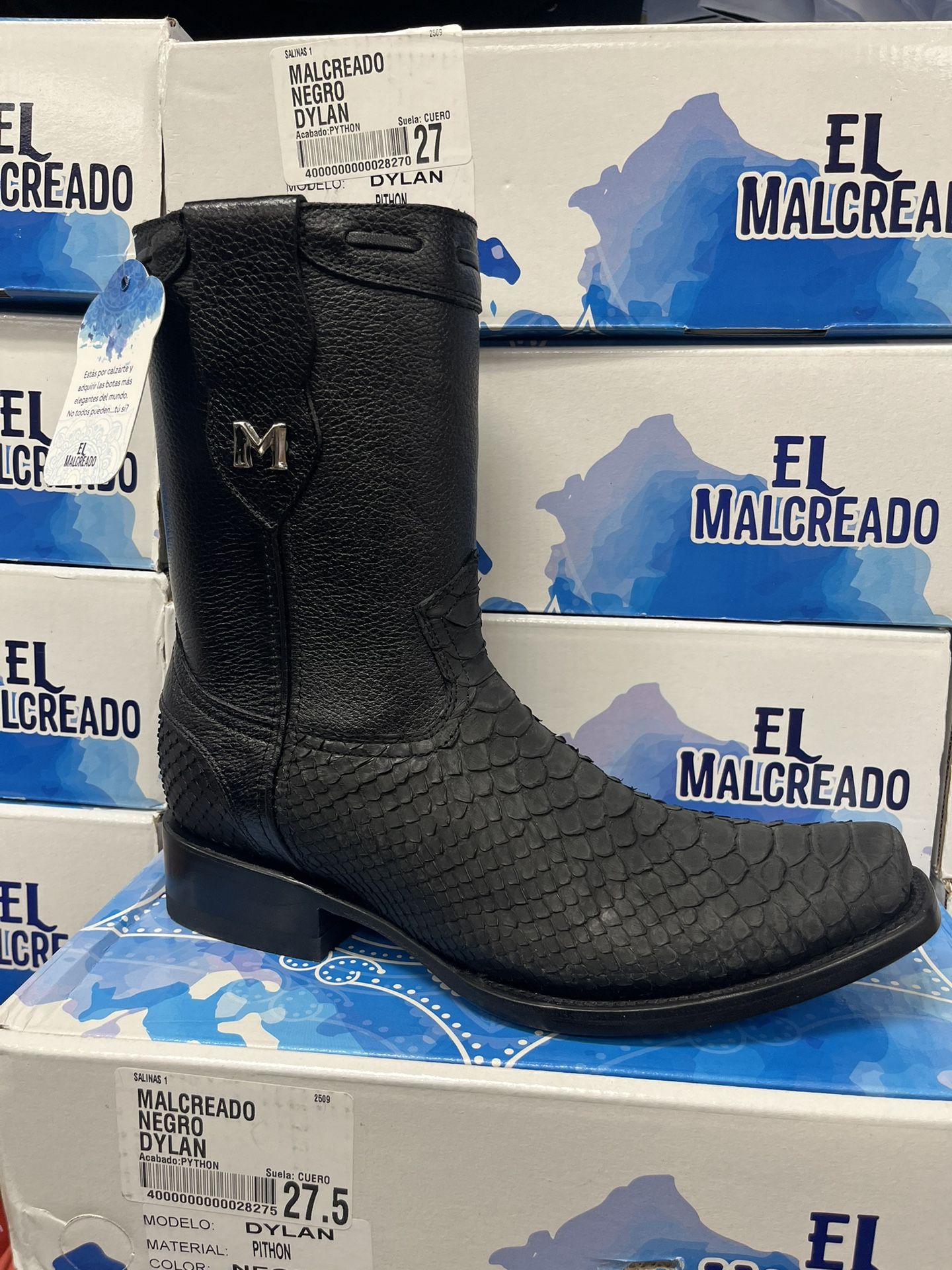 Size 7 Python half boot with zipper on the side