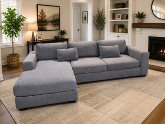 Free Delivery - Very Comfy Gray Medium  Sectional Couch Set