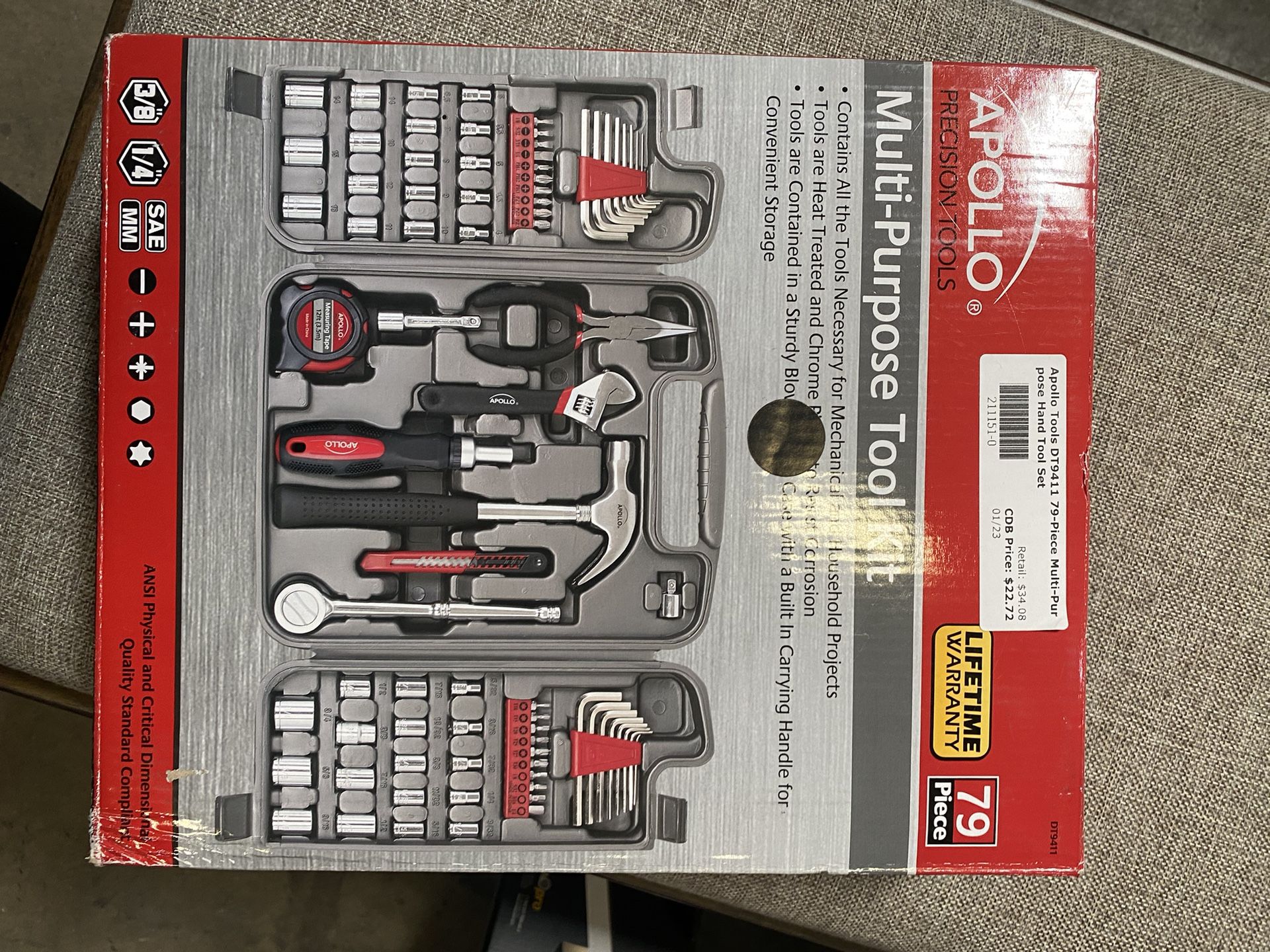 Apollo Tools DT9411 79-Piece Multi-Pur pose Hand Tool Set