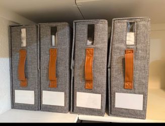 Like New 4-Pack Linen Sheet Organizers with Labels & Handles