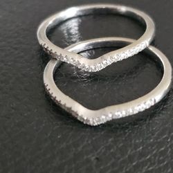 Womens White 10k Gold Engagement Or Anniversary Bands 