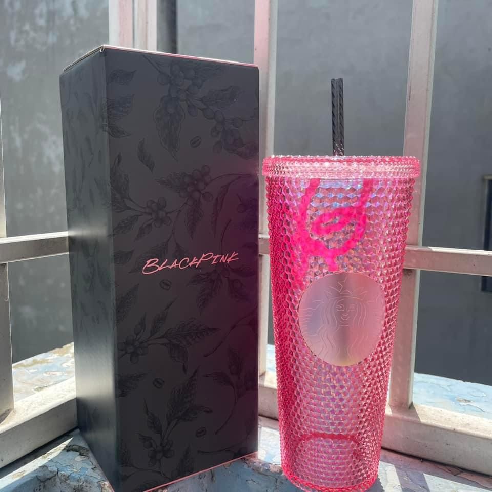 BLACKPINK Starbucks Pink Bling Cold Cup 24oz
