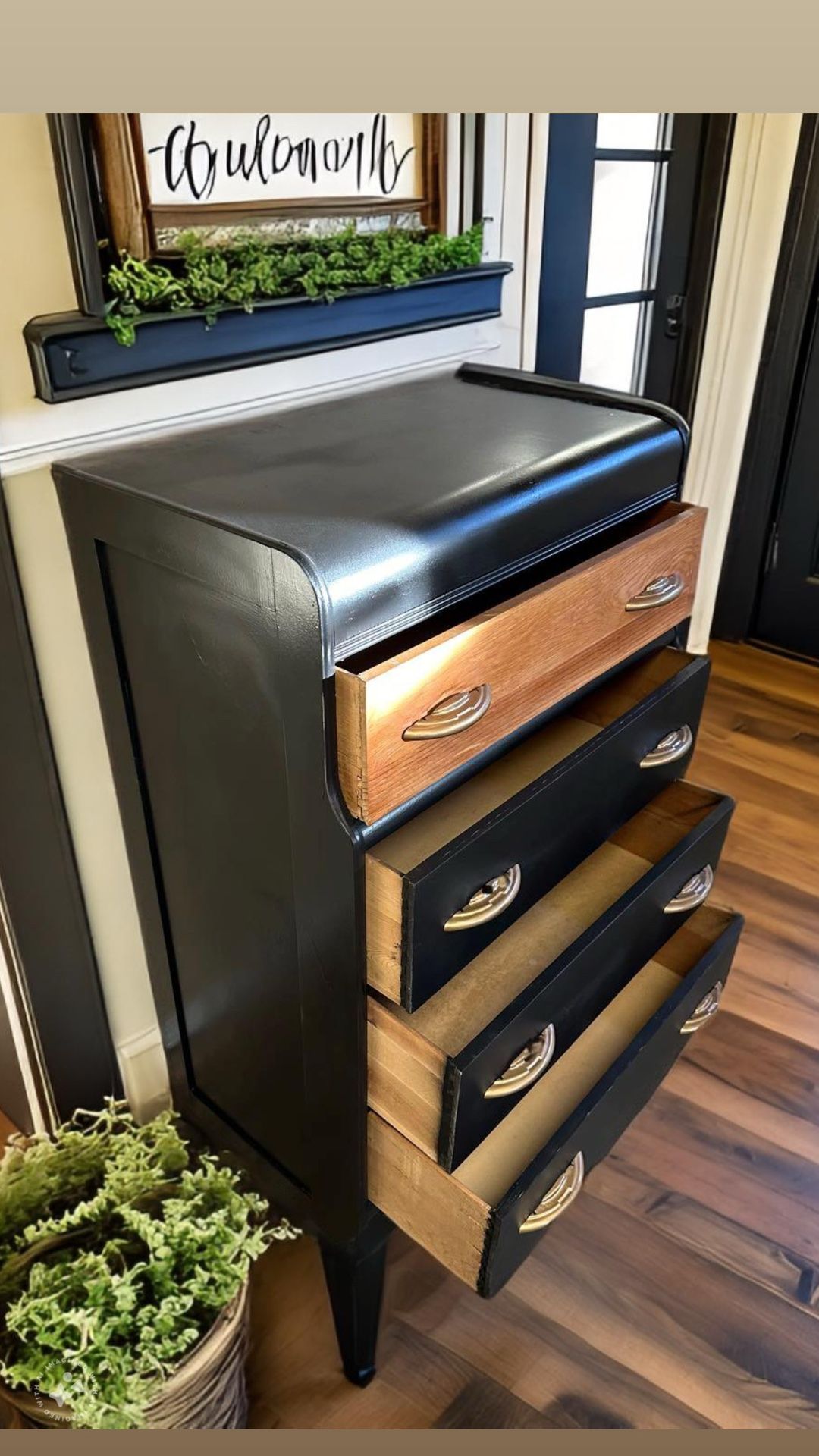 Mid century vintage art deco Waterfall dresser chest 