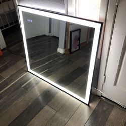 40 in.W x 36 in.H Rectangular Framed UL Certified Front and Back LED Anti-Fog Tempered Glass Wall Bathroom Vanity Mirror