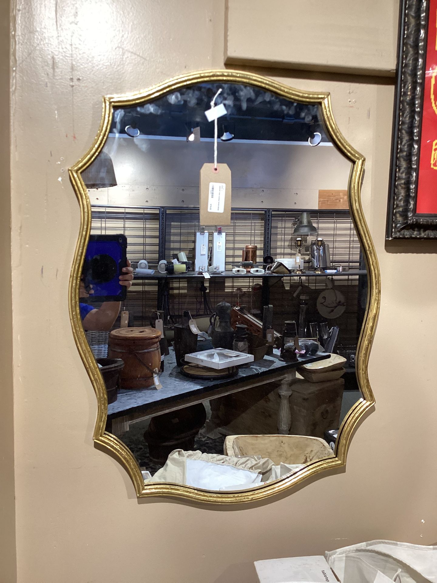 Gold Scallop Farmer Mirror SKU JUWZLN