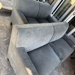 Modern Gray Fabric Sofa And Love Seat Combo 