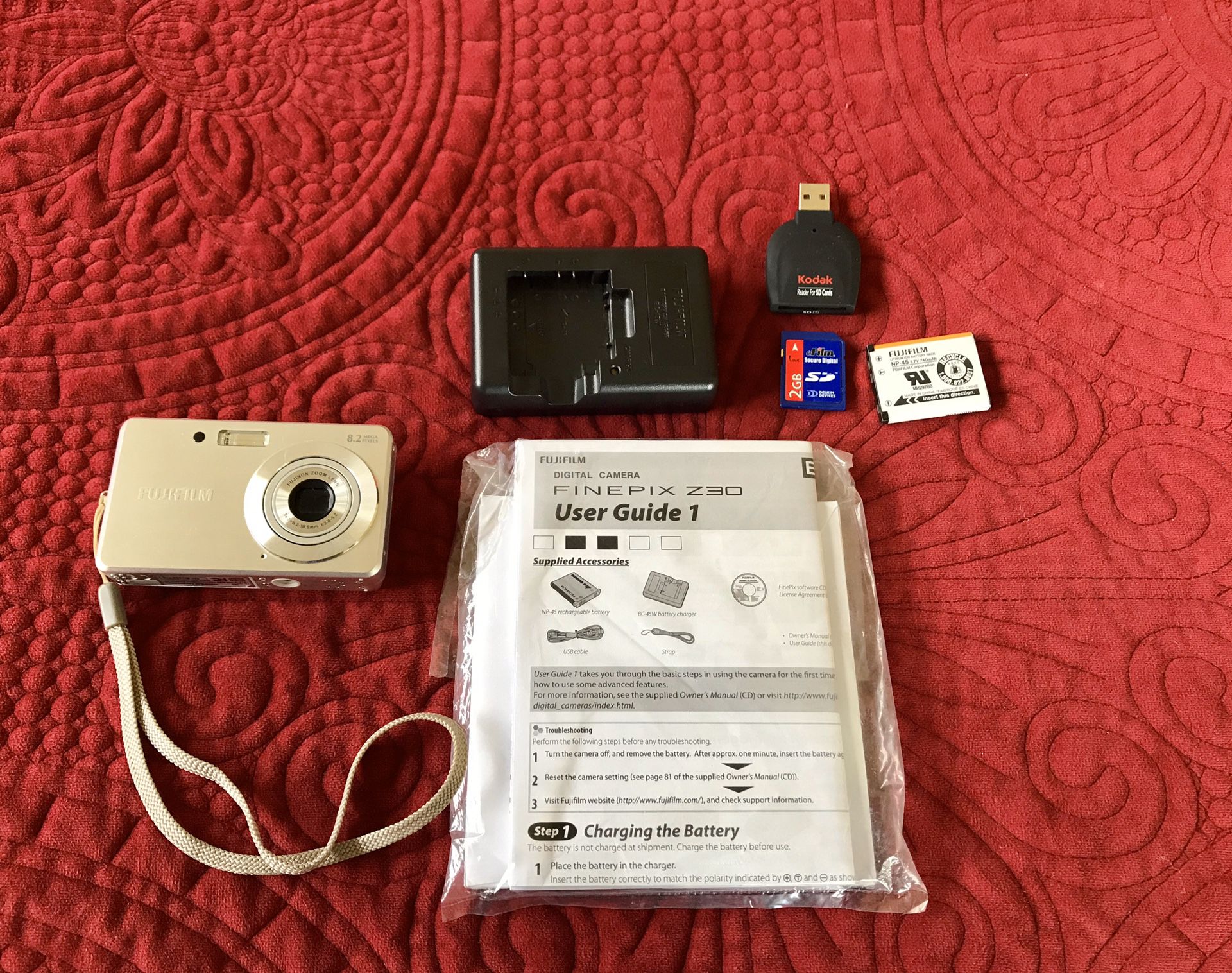 Finepix Z30 Digital Camera + Spare Battery, Charger, Spare Memory Card, Converts