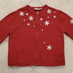 Women's Croft And Barrow Sweater Size PM Red