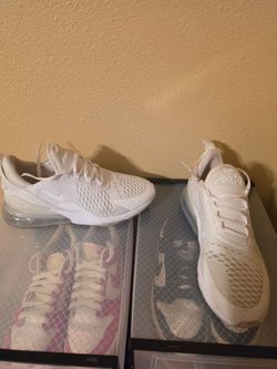 Nike Air Max 270 Triple White Sneakers size 7.5