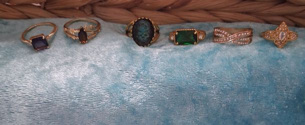 Assorted Beautiful Rings. Gold Plated. Sizes 7-8