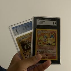 Base Set charizard And Cgc 9 Kabutops