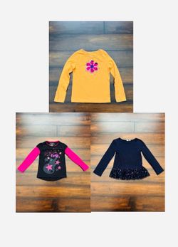 Little Girls Clothes Long Sleeve Shirts Bundle Size 6T