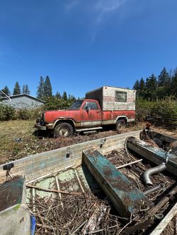 1978 Dodge Truck with Vintage Slide-In Camper