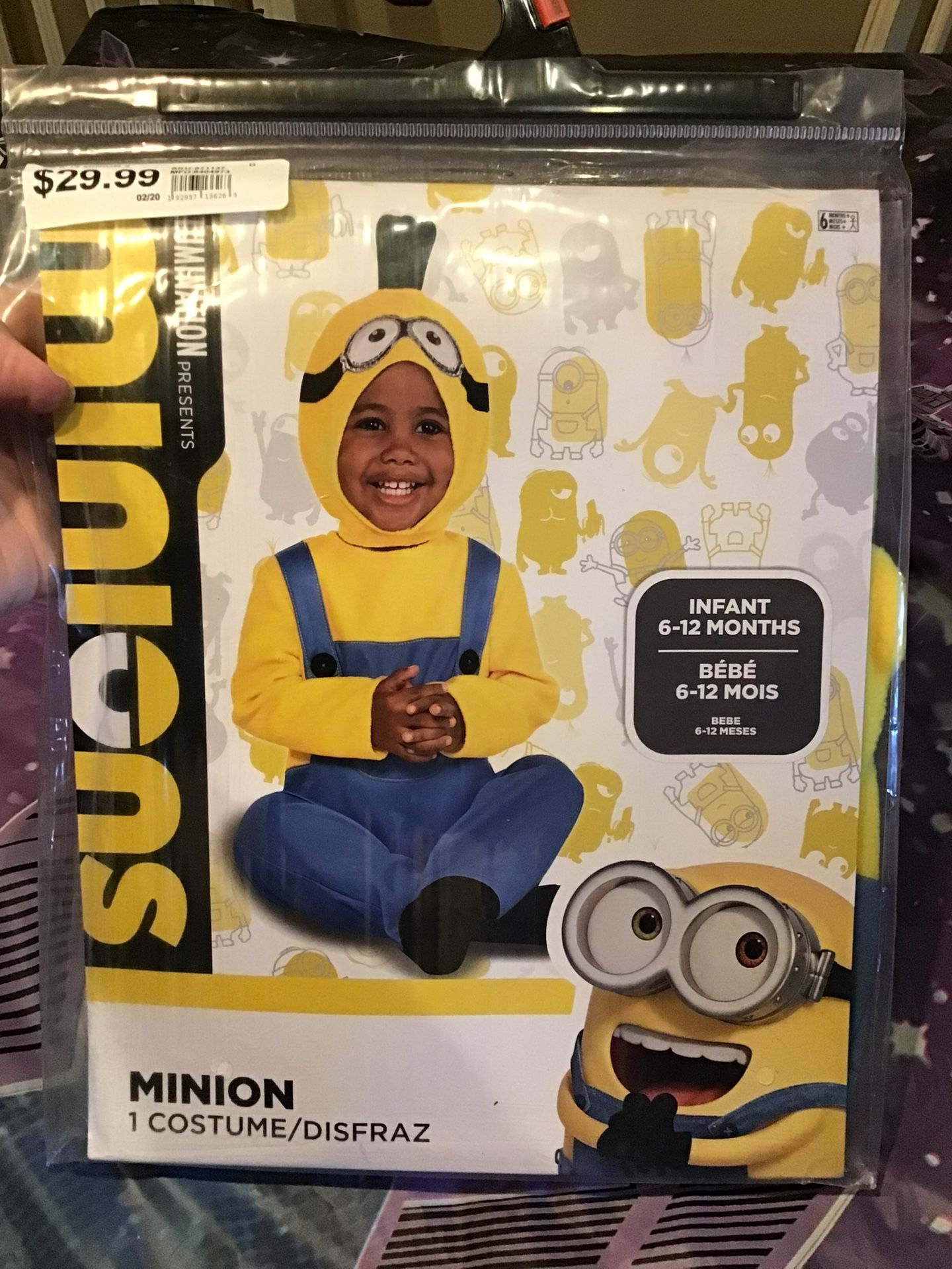 Universal Studios Minions Infant Costume Size 6-12 Months -NEW