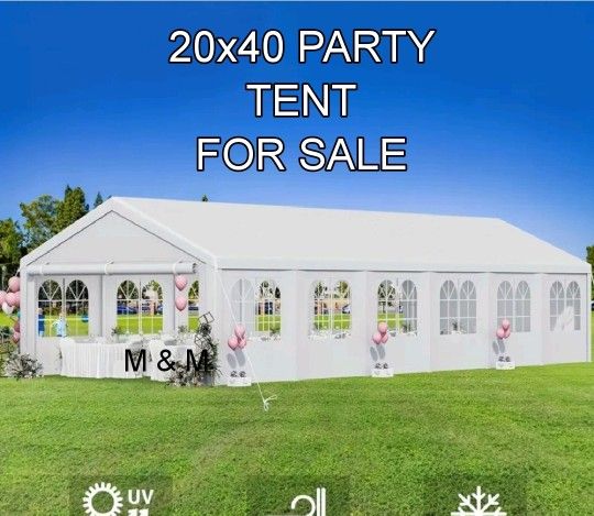 20'x40' Party Tent Heavy Duty Wedding Tent Event Shelter with Removable Sidewall Outdoor Gazebo Canopy for Birthday Party Wedding Event