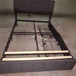 Queen bed for sale, includes base and mattress, good price