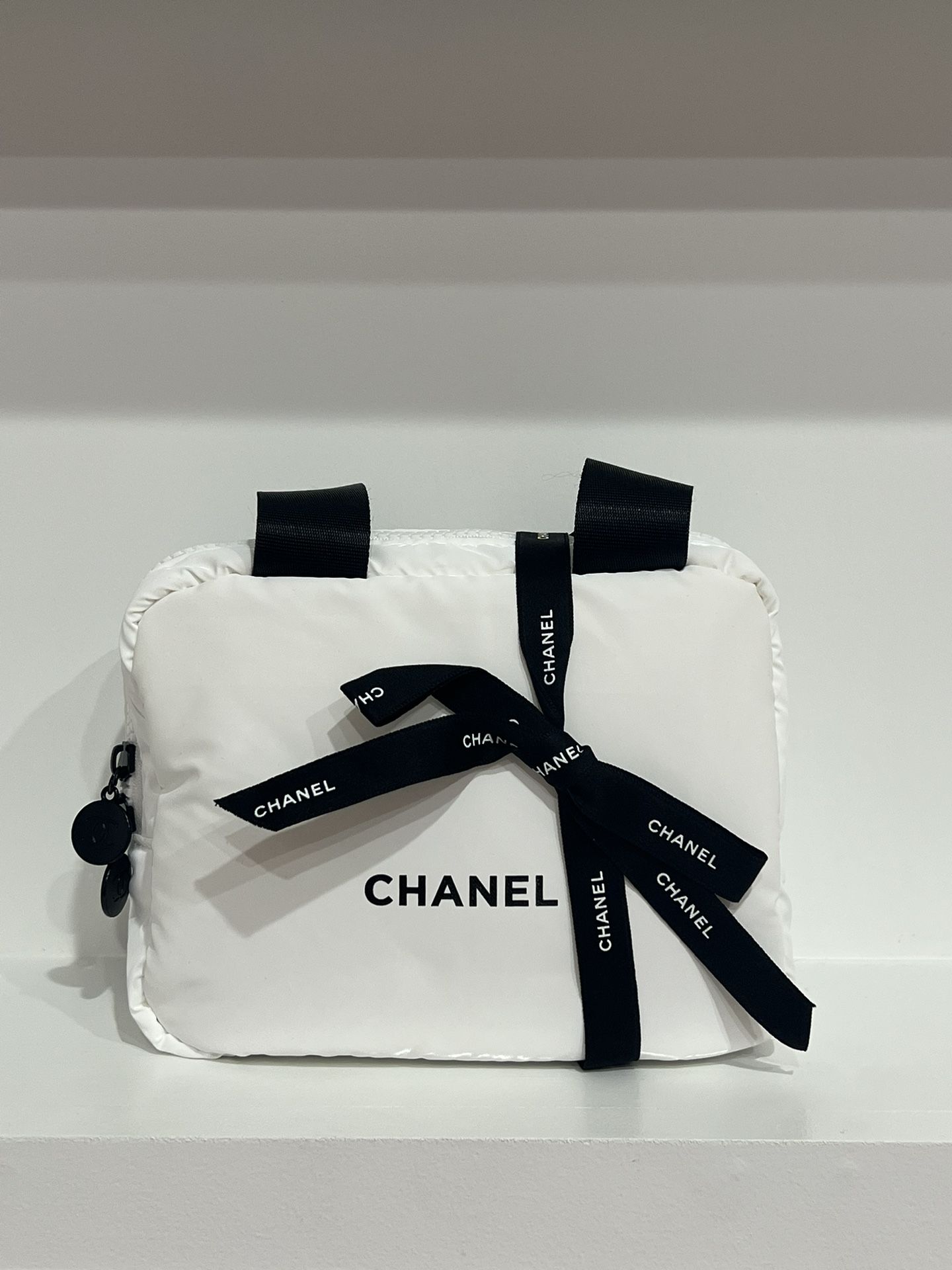 Chanel White Beauty Bag