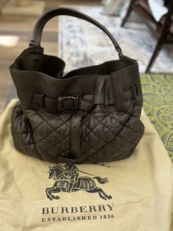 Authentic Burberry Quilted Enmore Super Soft Leather Bag