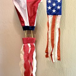 Vintage 90’s Patriotic / 4th of July Windsocks & Flags
