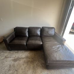 Brown Leather Couch 70x90
