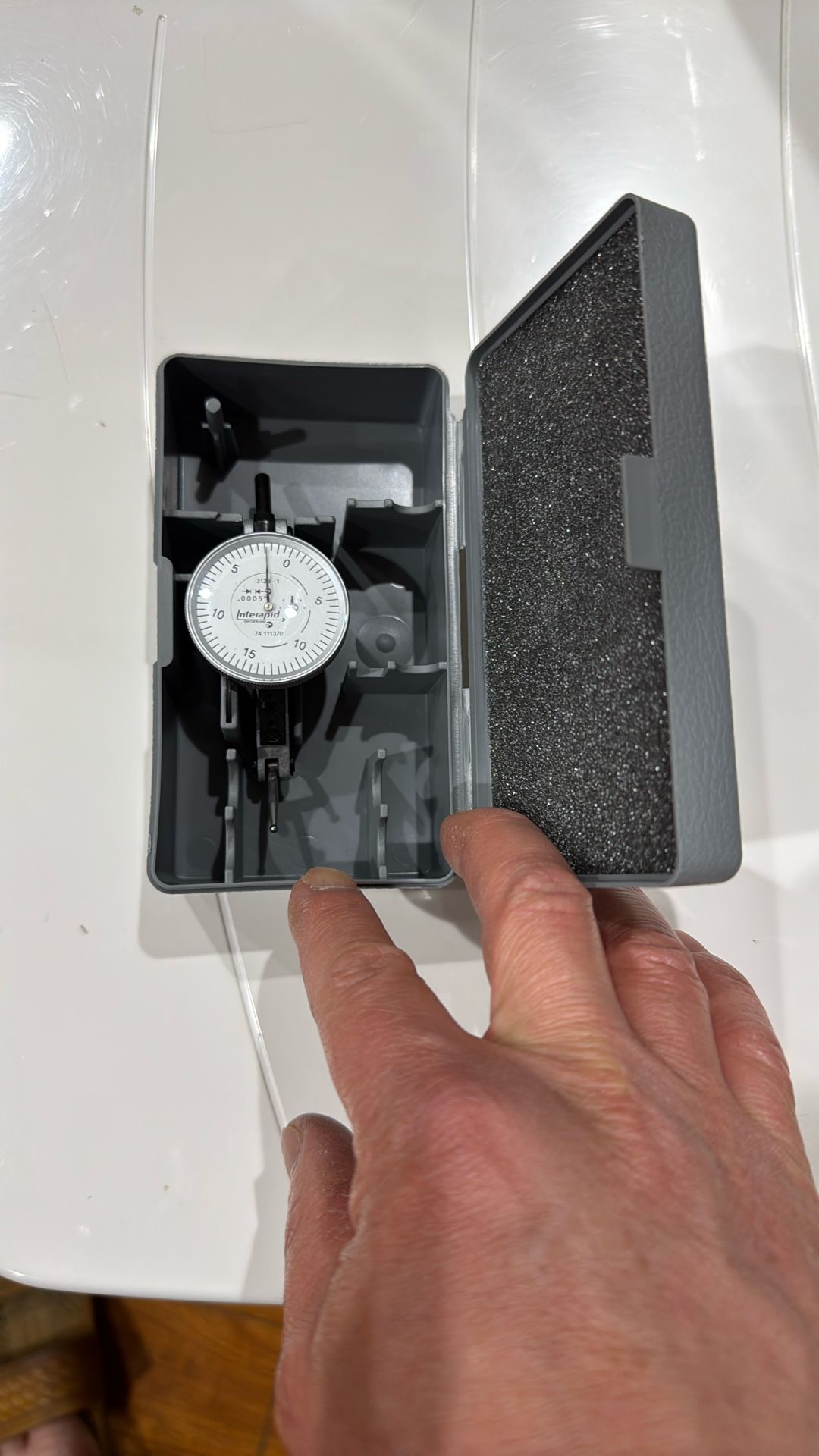 Vertical Type Dial Test Indicator - Model: 312B-1V Dial Reading: 0-15-0 Graduation: .0005" Type of Reading: Inch