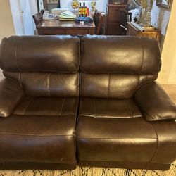 Brown Leather Recliner Sofa