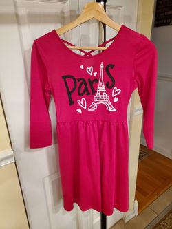 Unworn Justice brand dress pink Paris kids girls 14/16