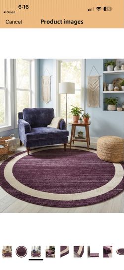 Round Purple Area Rug