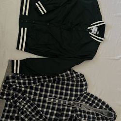 New Flannel Hoodie & Dark Green Jacket