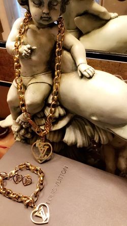 Necklace bracelet and earrings gold filled