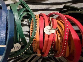 Leather Wrap Bracelets with Studded Detail