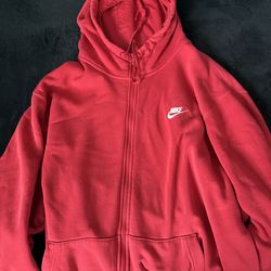 Red Nike zip up hoodie 3xl
