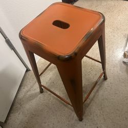 Bar Stools - Orange Rustic 